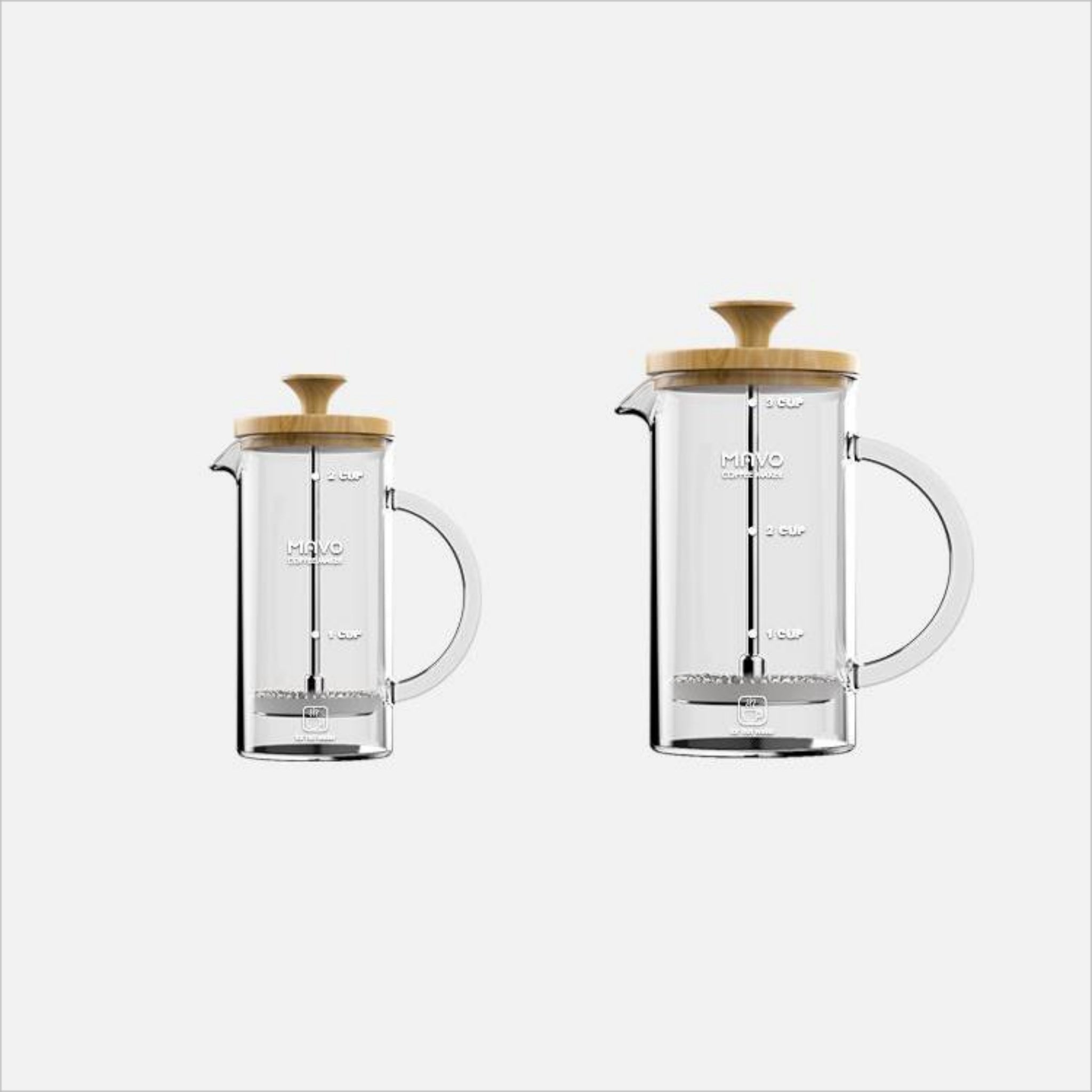 MAVO French Press Coffee Maker (Olive Wood Element) - Premium High