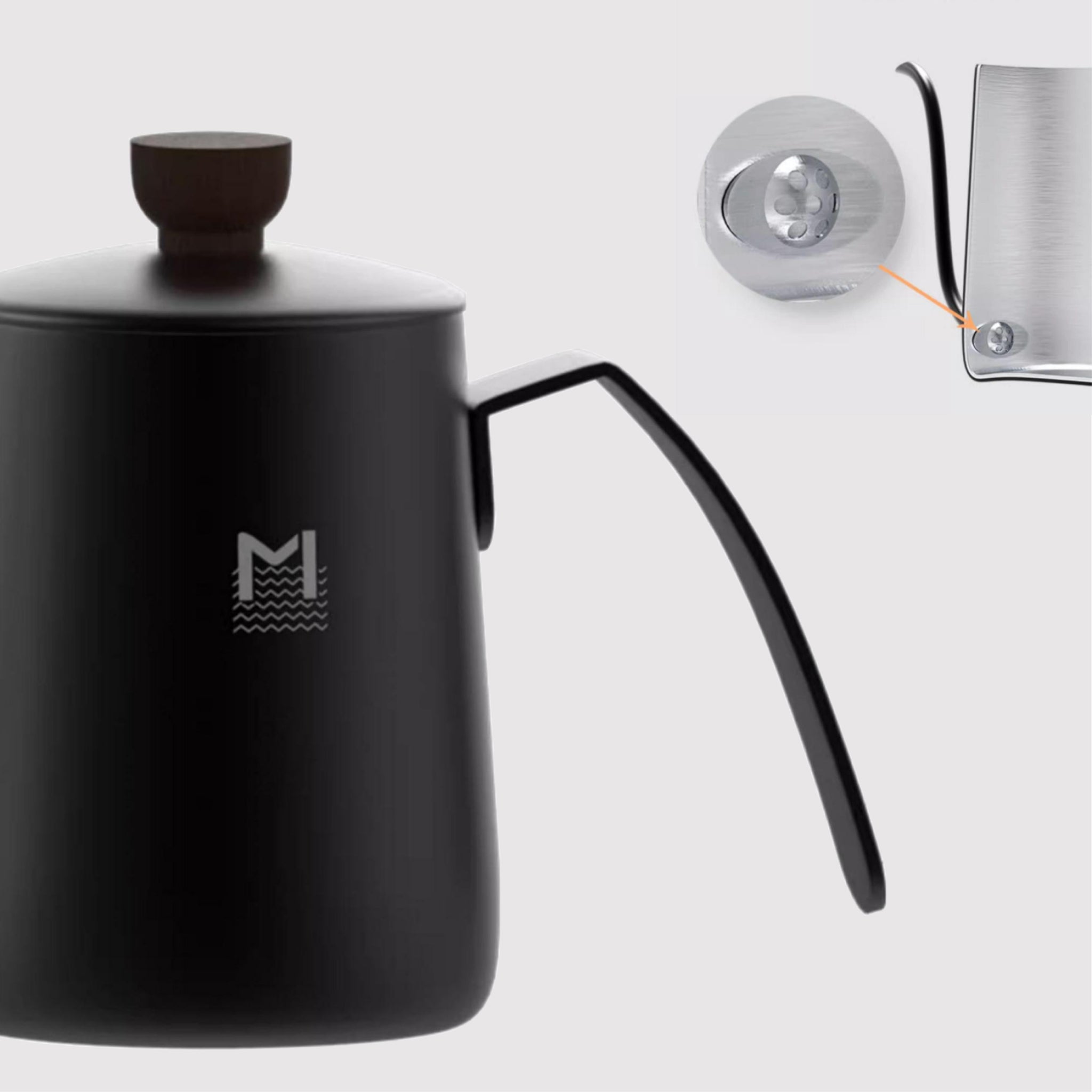 MAVO Deep Flow Pour Over Kettle (Black) - Small but Mighty