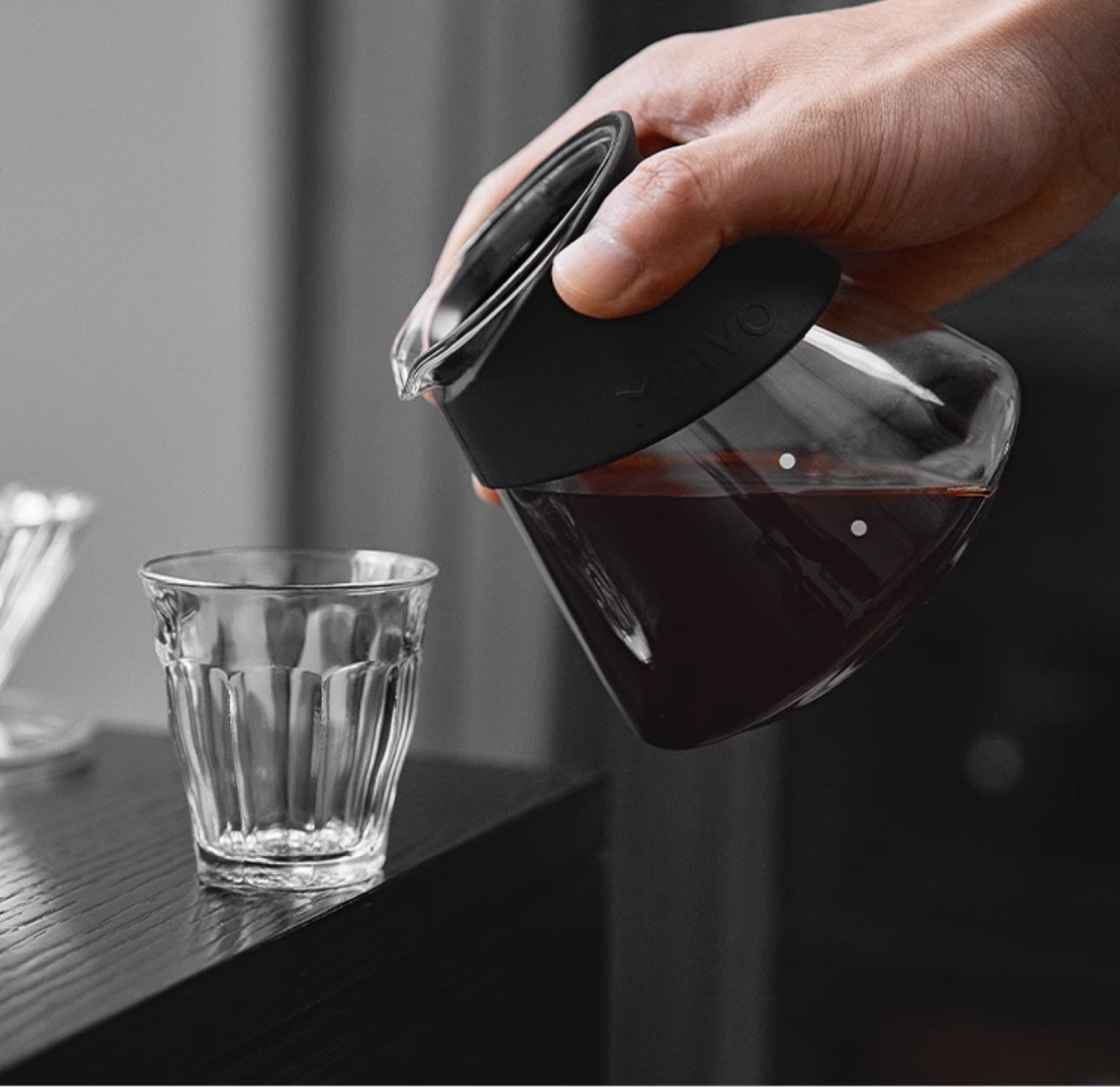 MAVO Handless Coffee Server  (Black) - Premium High Borosilicate Glass