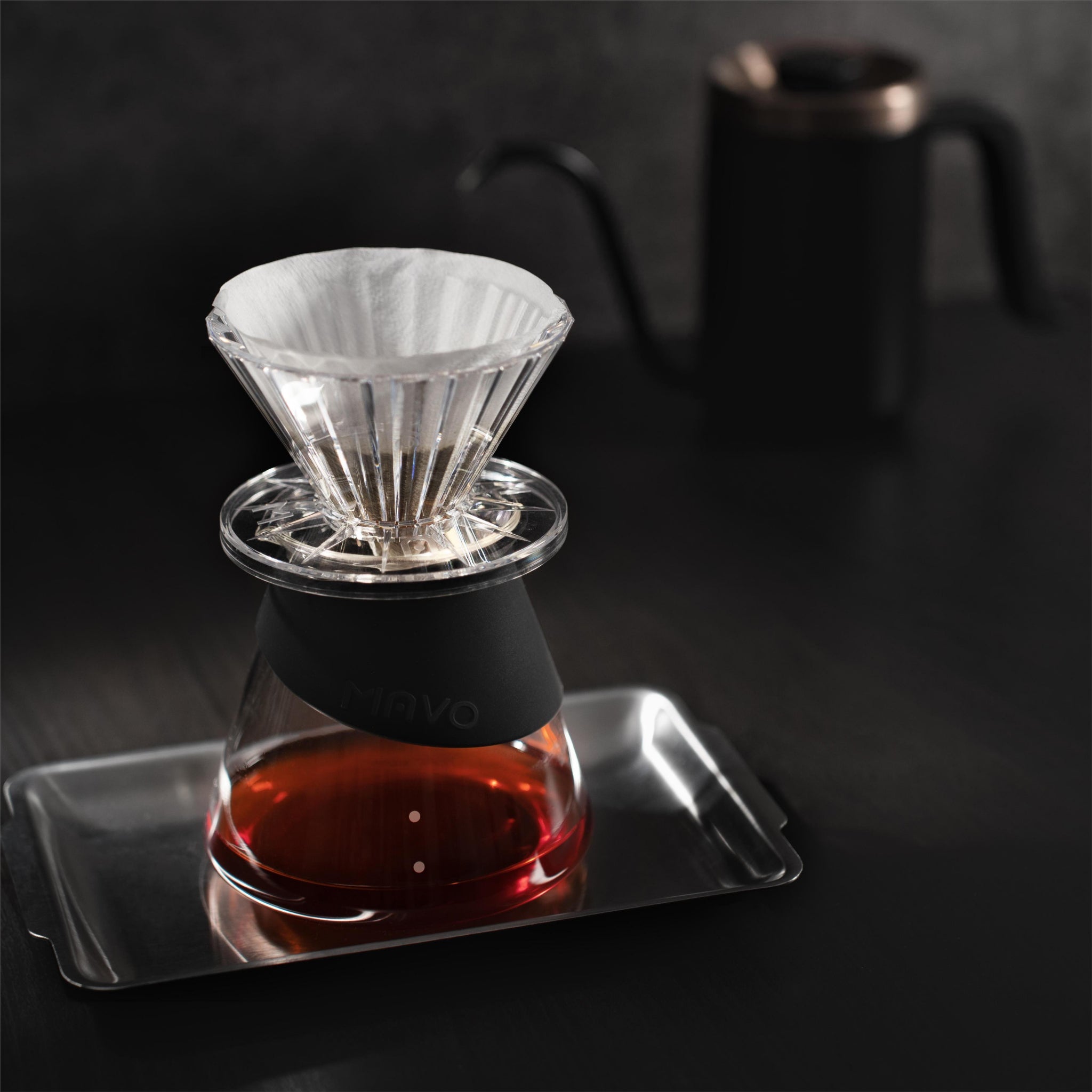 MAVO Handless Coffee Server  (Black) - Premium High Borosilicate Glass